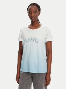 Liu Jo T-Shirt TA5267 JS923 M9112 Niebieski Regular Fit. Niebieskie t-shirty Liu Jo, l, bez wzorów, z bawełny, bez kołnierzyka, bez ramiączek. Za 229,99 zł.