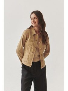 TATUUM Kurtka dżinsowa w kolorze beżowym rozmiar: 38. Brązowe kurtki Tatuum, bez wzorów, bez kaptura. Za 231,95 zł.