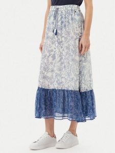Pepe Jeans Spódnica trapezowa PL901194 Niebieski Regular Fit. Niebieskie spódnice Pepe Jeans, xs, bez wzorów, z jeansu. Za 259,99 zł.