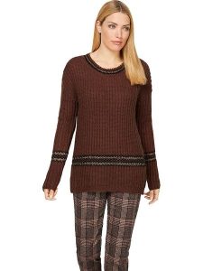 Heine Sweter w kolorze brązowym rozmiar: 38. Brązowe swetry oversize Heine, bez wzorów, ze splotem, bez ramiączek. Za 70,57 zł.