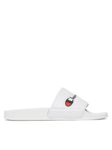 Champion Klapki Slide Varsity S11544-CHA-WW001 Biały. Białe kalosze Champion, bez wzorów, ze skóry. Za 109,99 zł.