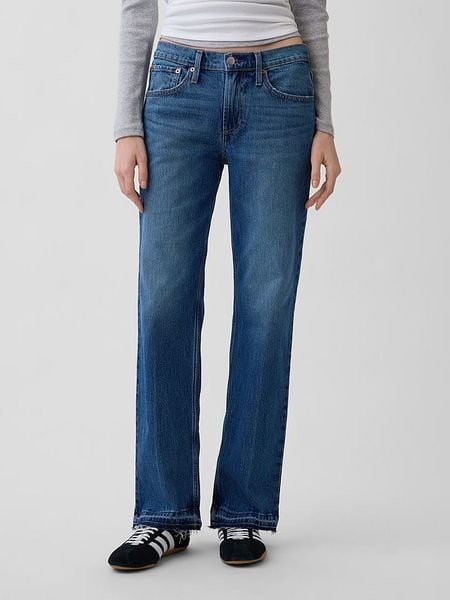 GAP Dżinsy - Straight fit - w kolorze granatowym rozmiar: W26. Niebieskie jeansy GAP, bez wzorów. Za 128,25 zł.