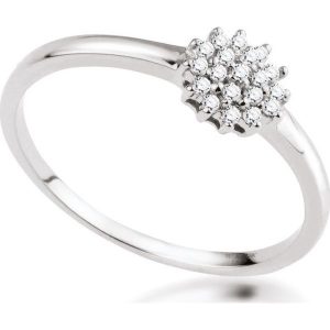 Białe Złoto Pierścionek - złoto białe 333, Diament 0,10ct. Pierścionki marki W.KRUK. Za 1 090,00 zł.