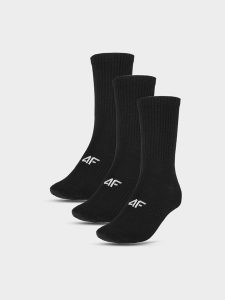 4F Skarpety casual za kostkę (3-pack) damskie - czarne 35-38. Czarne skarpetki 4f, bez wzorów, z bawełny. Za 54,99 zł.