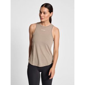 Damski tank top Hummel MT Vanja. Szare topy Hummel, bez wzorów, sportowe, bez kołnierzyka, bez ramiączek. Za 130,50 zł.