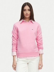 Tommy Jeans Bluza Flag DW0DW19959 Różowy jasny Regular Fit. Czerwone bluzy Tommy Jeans, m, bez wzorów, z bawełny, bez kaptura. Za 289,99 zł.