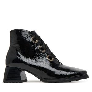 Trzewiki Hispanitas. Czarne botki Hispanitas, bez wzorów, bez obcasa, na słupku, bez zapięcia. Za 559,99 zł.