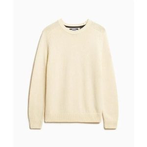 Damski sweter Superdry. Białe swetry klasyczne Superdry, na zimę, z dzianiny, bez kołnierzyka. Za 284,00 zł.