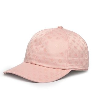 Czapka z daszkiem Guess. Czerwone czapki Guess, z aplikacjami. Za 135,99 zł.