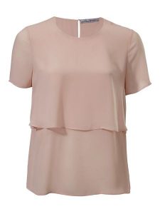 Heine Bluzka w kolorze jasnoróżowym rozmiar: 38. Różowe bluzki Heine, bez wzorów, bez kołnierzyka, bez ramiączek. Za 57,20 zł.