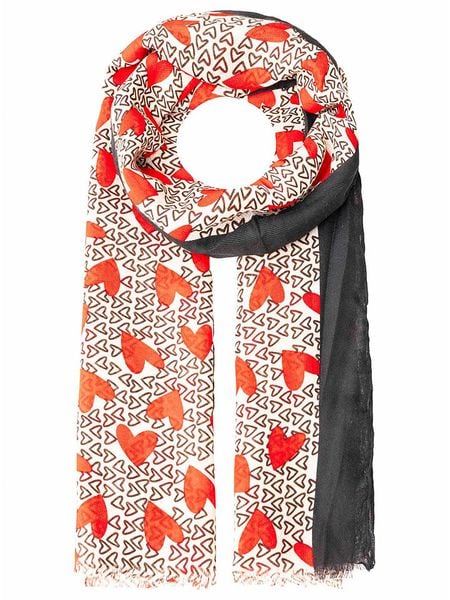 Zwillingsherz Szal w kolorze beżowo-czerwono-czarnym rozmiar: onesize. Brązowe szaliki Zwillingsherz, bez wzorów, ze splotem. Za 109,52 zł.