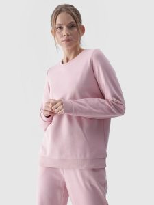 4F Bluza dresowa nierozpinana bez kaptura damska - różowa XL. Czerwone bluzy 4f, xl, bez wzorów, z bawełny, bez kaptura. W wyprzedaży za 99,99 zł.