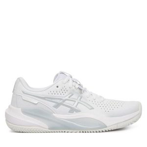 Buty do tenisa Asics. Białe buty sportowe ASICS, bez wzorów, bez zapięcia, tenisowe. Za 479,99 zł.