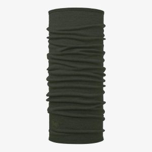 Chusta wielofunkcyjna z wełny merynosów Buff Merino Midweight. Zielone apaszki i chusty Buff, bez wzorów, z wełny. Za 149,90 zł.
