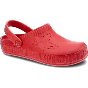 Czerwone Klapki Big Star Wodoodporne Buty Damskie. Czerwone klapki Big Star, z aplikacjami, bez obcasa. Za 69,99 zł.