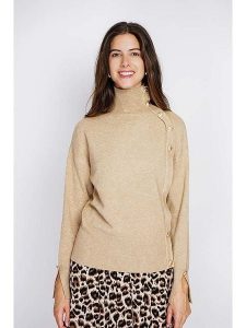 William de Faye Golf w kolorze beżowym rozmiar: 34. Brązowe golfy William de Faye, bez wzorów, z kaszmiru. Za 135,17 zł.