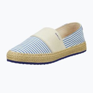 Espadryle damskie GANT Raffiaville. Brązowe espadryle GANT, bez wzorów, z materiału, bez obcasa. Za 299,99 zł.