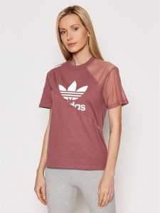 Adidas T-Shirt adicolor Split Trefoil HC7044 Różowy Regular Fit. Czerwone t-shirty ADIDAS, bez wzorów, z bawełny, bez kołnierzyka, bez ramiączek. Za 129,99 zł.