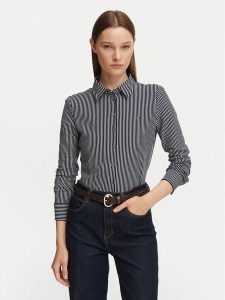 Tommy Hilfiger Koszula WW0WW43528 Granatowy Slim Fit. Niebieskie koszule TOMMY HILFIGER, m, bez wzorów, z bawełny, bez kołnierzyka, bez ramiączek. Za 409,99 zł.