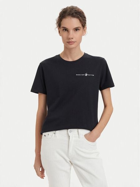 Beverly Hills Polo Club T-Shirt P-SS26W-TS085 Granatowy Regular Fit. Niebieskie t-shirty Beverly Hills Polo Club, s, bez wzorów, z bawełny, bez kołnierzyka, bez ramiączek. Za 139,99 zł.