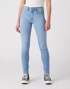 WRANGLER HIGH RISE SKINNY DAMSKIE SPODNIE JEANSOWE FORKEEPS W27HXRW18 112319156. Rurki Wrangler, z jeansu. Za 209,99 zł.