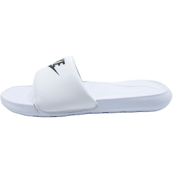 Klapki damskie Nike Victori One Slide. Białe klapki Nike, bez wzorów, z materiału, bez obcasa. Za 254,00 zł.