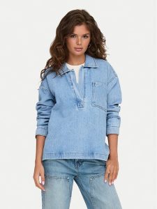 ONLY Koszula jeansowa Birdie 15347086 Niebieski Regular Fit. Niebieskie koszule ONLY, l, bez wzorów, z bawełny, bez kołnierzyka, bez ramiączek. Za 139,99 zł.