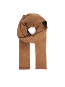 Guess Szalik AM9532 POL03 Brązowy. Brązowe rękawiczki Guess, z aplikacjami, z materiału. Za 219,99 zł.