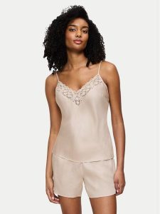 Triumph Piżama Wild Azalea 10221499 Beżowy Regular Fit. Brązowe piżamy Triumph, bez wzorów, z lyocellu, bez ramiączek. Za 189,99 zł.