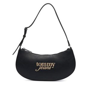 Torebka Tommy Jeans. Czarne torebki klasyczne Tommy Jeans, bez wzorów, z jeansu, bez dodatków. Za 329,99 zł.