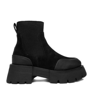Sztyblety G-Star Raw. Czarne botki G-Star Raw, bez wzorów, bez obcasa, na płaskiej podeszwie, bez zapięcia. Za 439,99 zł.