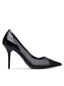 LOVE MOSCHINO Szpilki JA10439G0OIQ900A Czarny. Czarne szpilki LOVE MOSCHINO, bez wzorów, ze skóry, bez obcasa. Za 559,99 zł.