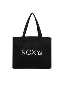 Roxy Torebka Go For It ERJBT03405 Czarny. Czarne shopper bag Roxy, bez wzorów, z materiału, bez dodatków. Za 109,99 zł.