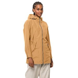 Kurtka przeciwdeszczowa damska Jack Wolfskin Dakar Parka. Brązowe kurtki Jack Wolfskin, s, bez wzorów, bez kaptura. Za 389,99 zł.