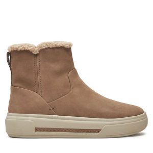 Botki Clarks. Brązowe botki Clarks, bez wzorów, bez obcasa, na płaskiej podeszwie, bez zapięcia. Za 539,99 zł.