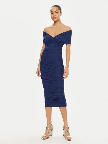 Bardot Sukienka koktajlowa 59756DB Niebieski Slim Fit. Niebieskie kombinezony Bardot, bez wzorów, z syntetyku, wizytowe, bez kołnierzyka, bez ramiączek. Za 299,99 zł.