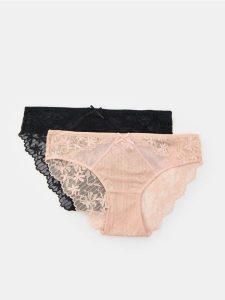 Koronkowe figi 2 pack - wielobarwny. Figi Sinsay, bez wzorów, z koronki. Za 19,99 zł.