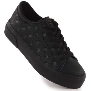 Trampki Big Star RR274335 Czarne. Czarne trampki bez wzorów, z materiału, bez zapięcia. W wyprzedaży za 228,61 zł.