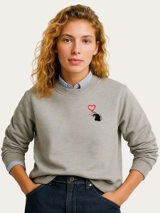 WOOOP Bluza "Banksy Love Rat" w kolorze szarym rozmiar: XL. Szare bluzy Wooop, xl, bez wzorów, bez kaptura. Za 108,99 zł.