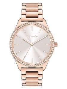 Tamaris Zegarek kwarcowy w kolorze srebrno-różowozłotym rozmiar: onesize. Czerwone, analogowe zegarki Tamaris. Za 208,95 zł.