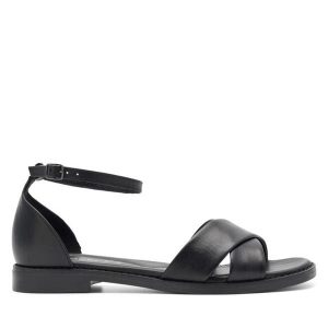 Sandały Lasocki. Czarne sandały Lasocki, bez wzorów, bez obcasa, na płaskiej podeszwie, bez zapięcia. Za 199,99 zł.