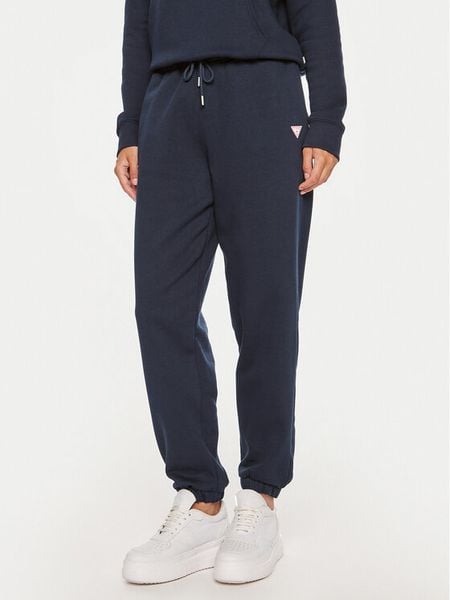 Guess Jeans Spodnie dresowe W4YB33 KC811 Granatowy Regular Fit. Niebieskie spodnie dresowe Guess Jeans, m, z aplikacjami, z bawełny. Za 189,99 zł.