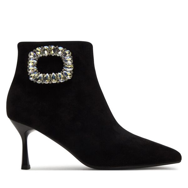 Botki GOE. Czarne botki Goe, bez wzorów, bez obcasa, na szpilce, bez zapięcia. Za 379,99 zł.