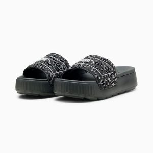 Klapki damskie Puma KARMEN szare 39540102 r 35.5. Szare klapki Puma, bez wzorów, ze skóry, bez obcasa. Za 146,17 zł.