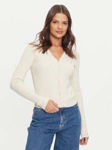 Tommy Jeans Kardigan Essential DW0DW18682 Brązowy Slim Fit. Brązowe kardigany Tommy Jeans, z jeansu. Za 409,99 zł.