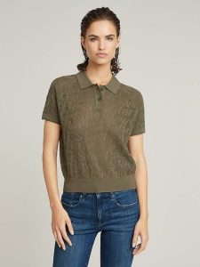G-Star Koszulka polo w kolorze khaki rozmiar: M. Brązowe bluzki G-Star, m, bez wzorów, z bawełny, retro, bez kołnierzyka, bez ramiączek. Za 191,42 zł.