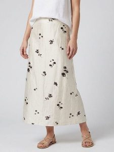 MOSS COPENHAGEN Spódnica "Rianne" w kolorze kremowo-czarnym rozmiar: XS. Brązowe spódnice Moss Copenhagen, na co dzień, xs, bez wzorów, maxi. Za 140,20 zł.