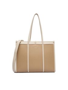 Nine West Torebka EO-Dalia-LDA8452 Beżowy. Brązowe shopper bag Nine West, bez wzorów, z materiału, bez dodatków. Za 349,99 zł.