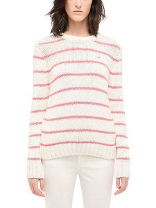 Mustang Sweter w kolorze kremowo-jasnoróżowym rozmiar: XL. Brązowe swetry oversize Mustang, xl, bez wzorów, ze splotem, bez ramiączek. Za 131,74 zł.