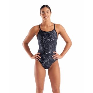 Damski kostium kąpielowy 1-częściowy Arena Fireflow Lightdrop Back. Czarne stroje jednoczęściowe Arena, bez wzorów. Za 284,00 zł.